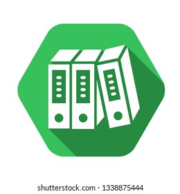 file vector green icon in modern flat style isolated. file support is good for your web design.