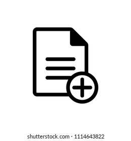 File vector icon, add symbol. Simple, flat design for web or mobile app