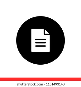 File vector icon, document symbol. Simple, flat design for web or mobile app