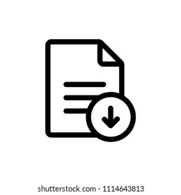 File vector icon, download symbol. Simple, flat design for web or mobile app