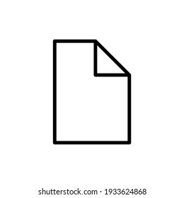 Icono de vector de archivo. Símbolo de documento de papel doblado. Signo de página. botón de interfaz Web y de aplicación. Aislado sobre fondo blanco.