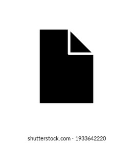 File vector icon. Folded paper document symbol. Page sign. Web and application interface button. Isolated on white background.