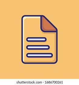 File Vector Icon Illustration. Flat Cartoon Style Suitable For Web Landing Page, Banner, Sticker, Background.