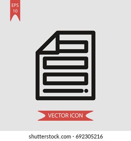File vector icon, illustration symbol