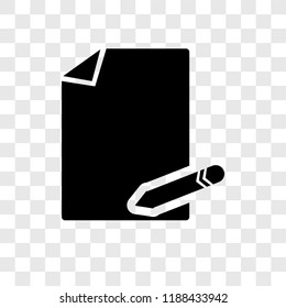 File vector icon isolated on transparent background, File transparency logo concept