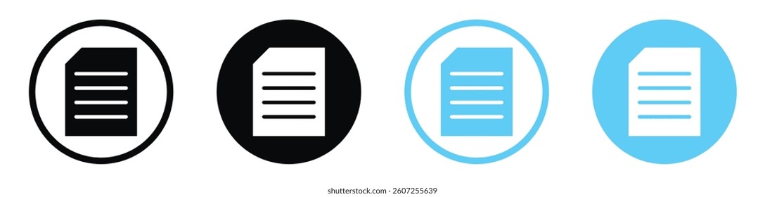 File vector icons in black and blue colors