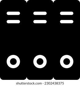 ilustración del vector de archivo en un fondo transparente. Símbolos de calidad superior. Iconos vectoriales de glifos para diseño de conceptos y gráficos. 