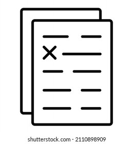 File Vector Outline Icon Isolated On White Background
