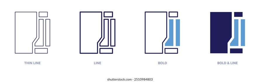 File verification icon in 4 different styles. Thin Line, Line, Bold, and Bold Line. Duotone style. Editable stroke.