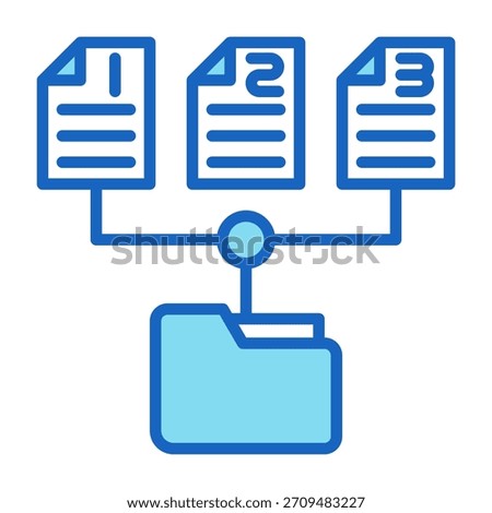 File Version Icon Blue Color Style Vector Illustration