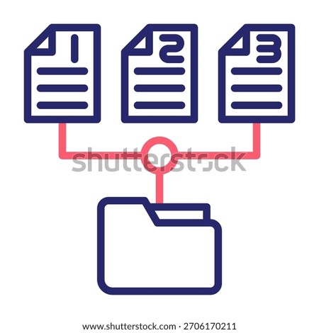 File Version Icon Line Color Style Vector Illustration