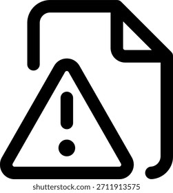 Icono de Vector de advertencia de archivo en estilo moderno, concepto de error de documento y alerta de datos, ilustración de problema de archivo de oficina, Icono de línea