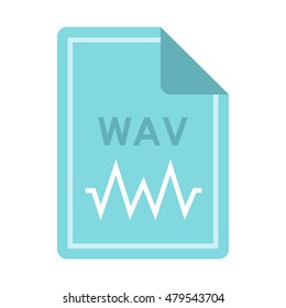 File WAV icon in flat style isolated on white background. Document type symbol vector illustration