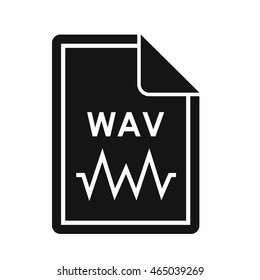 File WAV icon in simple style isolated on white background. Document type symbol