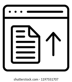 File in web window and upward arrow is file upload 
