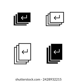 icono de retirada de archivos. Diseño de estilo fino, ligero, regular y audaz aislado sobre fondo blanco
