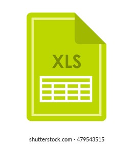 File XLS icon in flat style isolated on white background. Document type symbol vector illustration