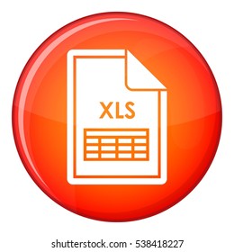 File XLS icon in red circle isolated on white background vector illustration