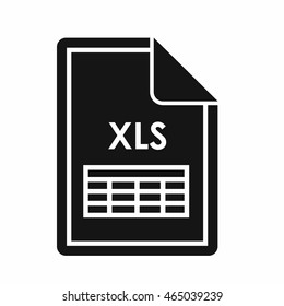 File XLS icon in simple style isolated on white background. Document type symbol