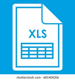 File XLS icon white isolated on blue background vector illustration