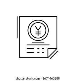 File, Yen Yuan, finance icon. Simple line, outline vector elements of business and finance icons for ui and ux, website or mobile application