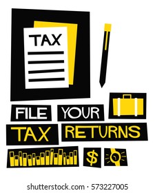 File Your Tax Returns (Flat Style Vector Illustration Finance Poster Design)