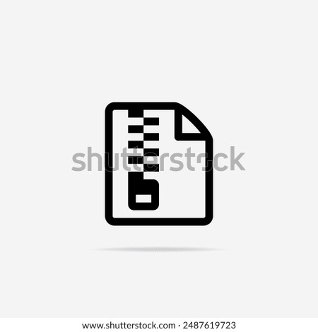 File Zip icon flat. Vector File Zip symbol