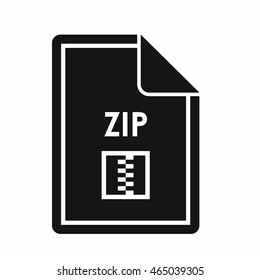 File ZIP icon in simple style isolated on white background. Document type symbol