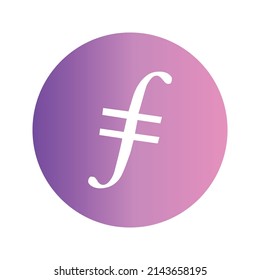 Filecoin Cryptocurrency coin icon. FIL coin symbol. Cryptocurrency vector icon. Flat Vector illustration - Vector