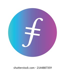Filecoin Cryptocurrency coin icon. FIL coin symbol. Cryptocurrency vector icon. Flat Vector illustration - Vector