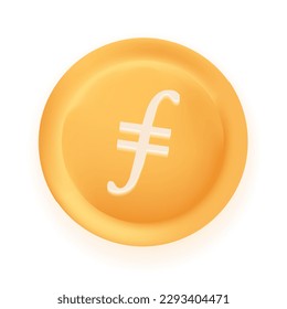 Filecoin (FIL) crypto currency 3D coin vector illustration isolated on white background. Can be used as virtual money icon, logo, emblem, sticker and badge designs. svg