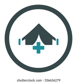 Filed Hospital vector icon. Style is bicolor flat rounded symbol, soft blue colors, rounded angles, white background.