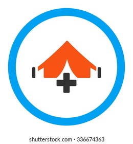 Filed Hospital vector icon. Style is flat rounded symbol, bright colors, rounded angles, white background.