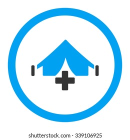 Filed Hospital vector icon. Style is bicolor flat rounded symbol, blue and gray colors, rounded angles, white background.
