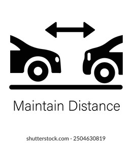 A filed style icon of maintain distance