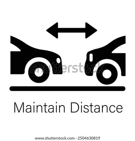 A filed style icon of maintain distance