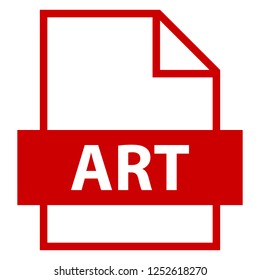 Filename extension icon ART proprietary image file format in flat style. Quick and easy recolorable shape. Vector illustration a graphic element.
