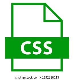 Filename extension icon CSS Cascading Style Sheets in flat style. Quick and easy recolorable shape. Vector illustration a graphic element.