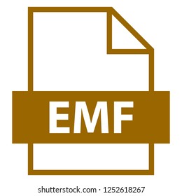 Filename extension icon EMF Enhanced MetaFile in flat style. Quick and easy recolorable shape. Vector illustration a graphic element.