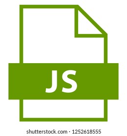 Filename Extension Icon JS Java Script In Flat Style. Quick And Easy Recolorable Shape. Vector Illustration A Graphic Element.