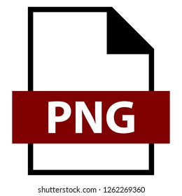 Filename extension icon PNG Portable Network Graphics file format created in flat style. The sign depicts a white sheet of paper with a curved corner and a colored rectangle with the name of the file.