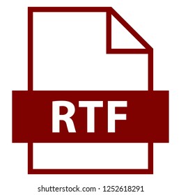 Filename Extension Icon RTF Rich Text Format In Flat Style. Quick And Easy Recolorable Shape. Vector Illustration A Graphic Element.