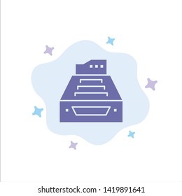 Files, Accounting, Accounts, Data, Database, Inbox, Storage Blue Icon on Abstract Cloud Background