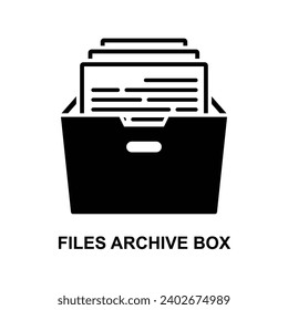 Icono del cuadro de archivo de archivos aislado en la ilustración del vector de fondo.