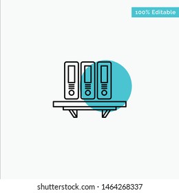 Files, Archive, Data, Database, Documents, Folders, Storage turquoise highlight circle point Vector icon. Vector Icon Template background