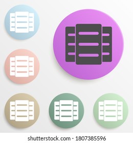 files badge color set. Simple glyph, flat vector of web icons for ui and ux, website or mobile application