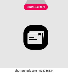 Files with Bookmark Vector Icon, The symbol of documents on the black background. Simple, modern flat vector illustration for mobile app, website or desktop app   