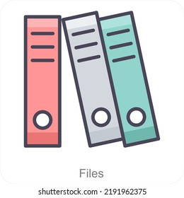 Files And Business Icon Concept