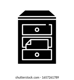 Ficheros icono negro de mayúsculas y minúsculas, ilustración conceptual, símbolo plano vectorial, signo de glifo.