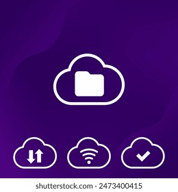 files in cloud, folder, upload and connect icons for apps